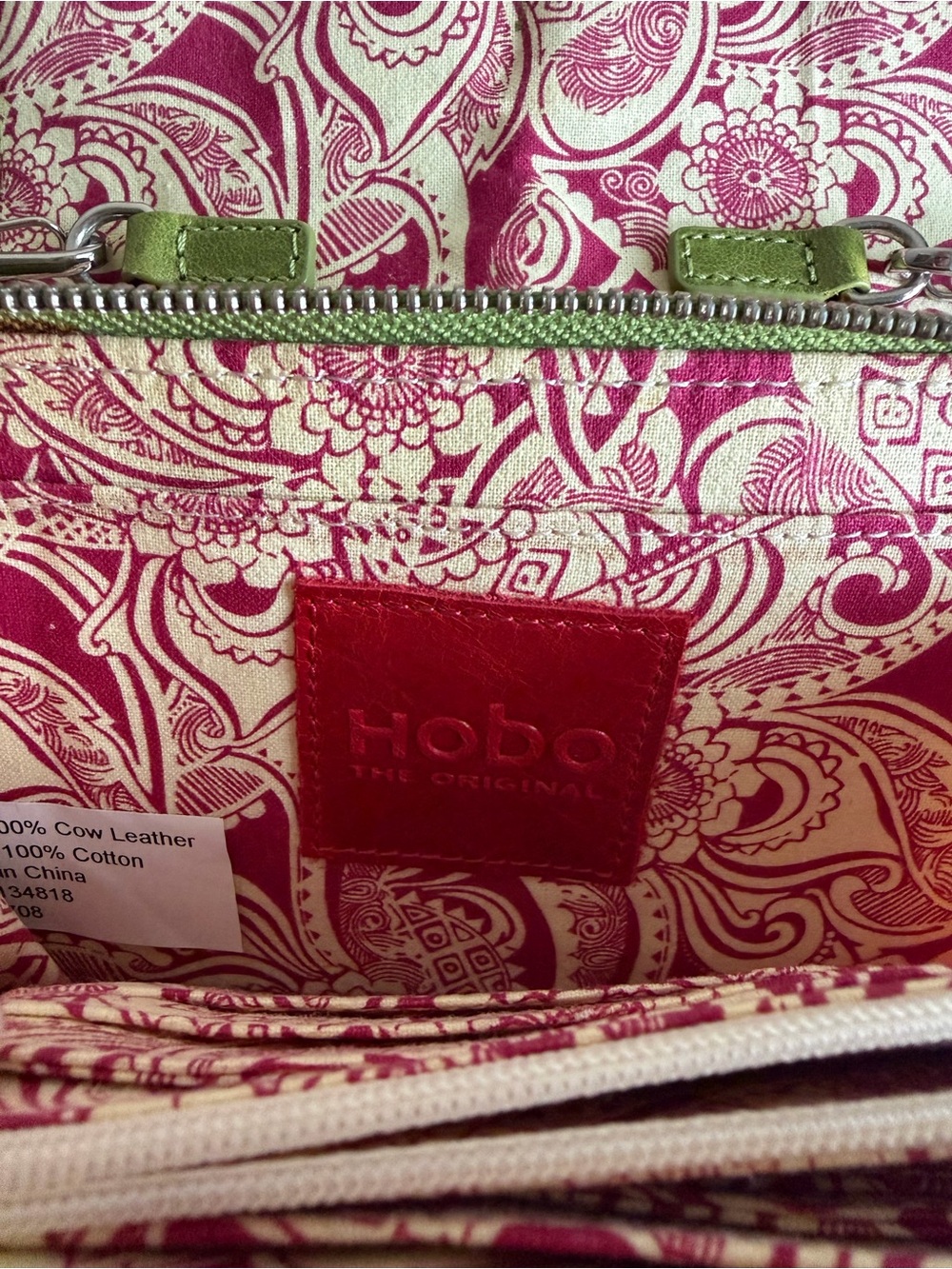 HOBO Lime Green Leather Crossbody Wristlet - Picture 4 of 11
